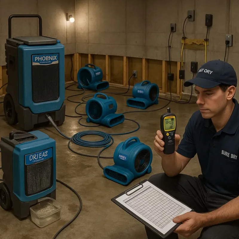 Structural Drying and Dehumidification process in Lake Station, IN